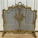 Antique French Brass Fireplace Screen