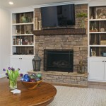 Built In Cabinets Around Stone Fireplace