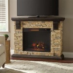 Highland 50 In Faux Stone Mantel Electric Fireplace Tan