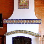 Mexican Tile Outdoor Fireplace