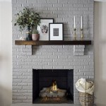 Painted Brick Fireplace Grey